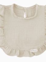 Ali and Oli Muslin Cotton Ruffle Baby Bib (Sand)
