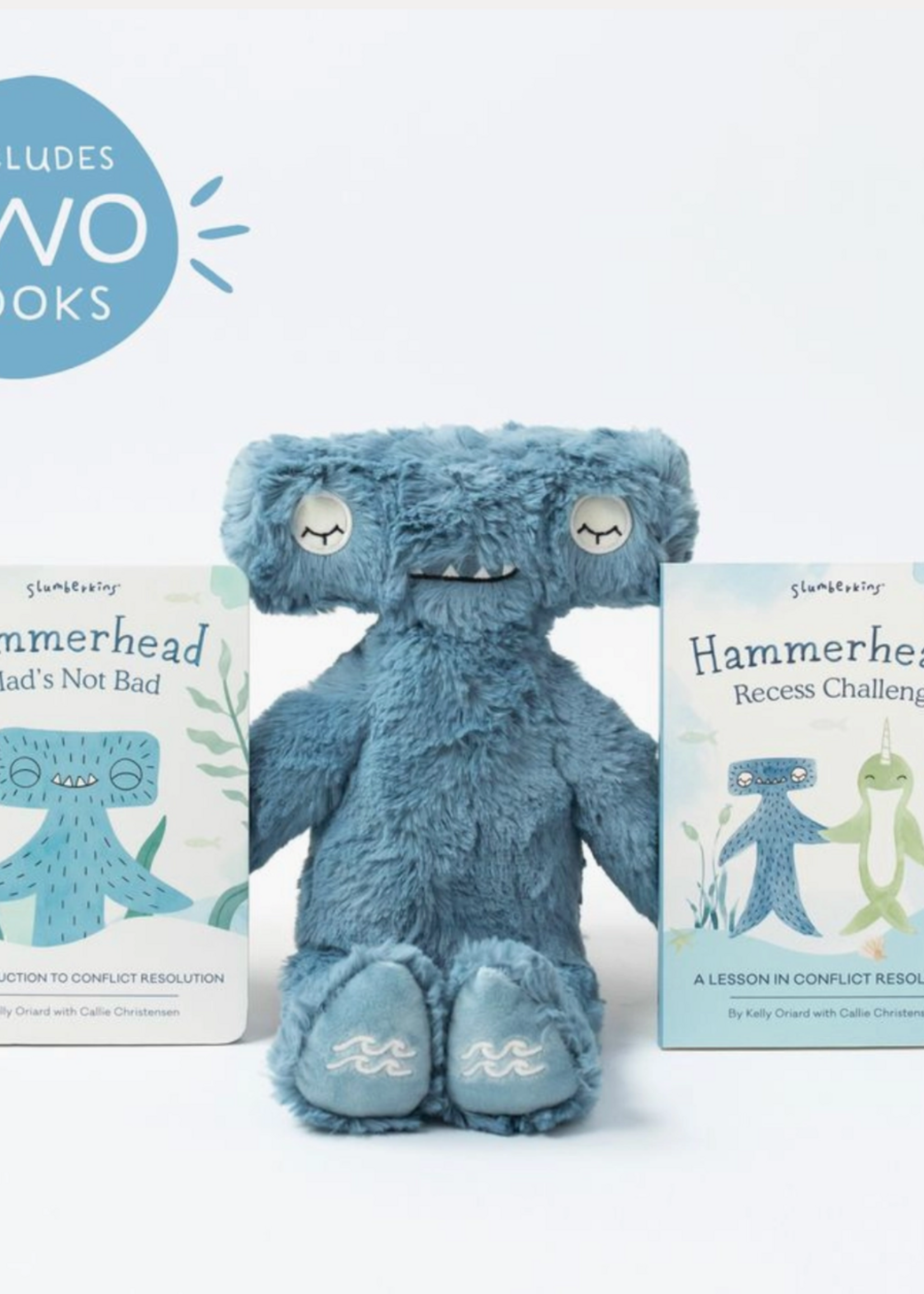 Slumberkins Hammerhead's Conflict Resolution Plush Set - with 2 Books!