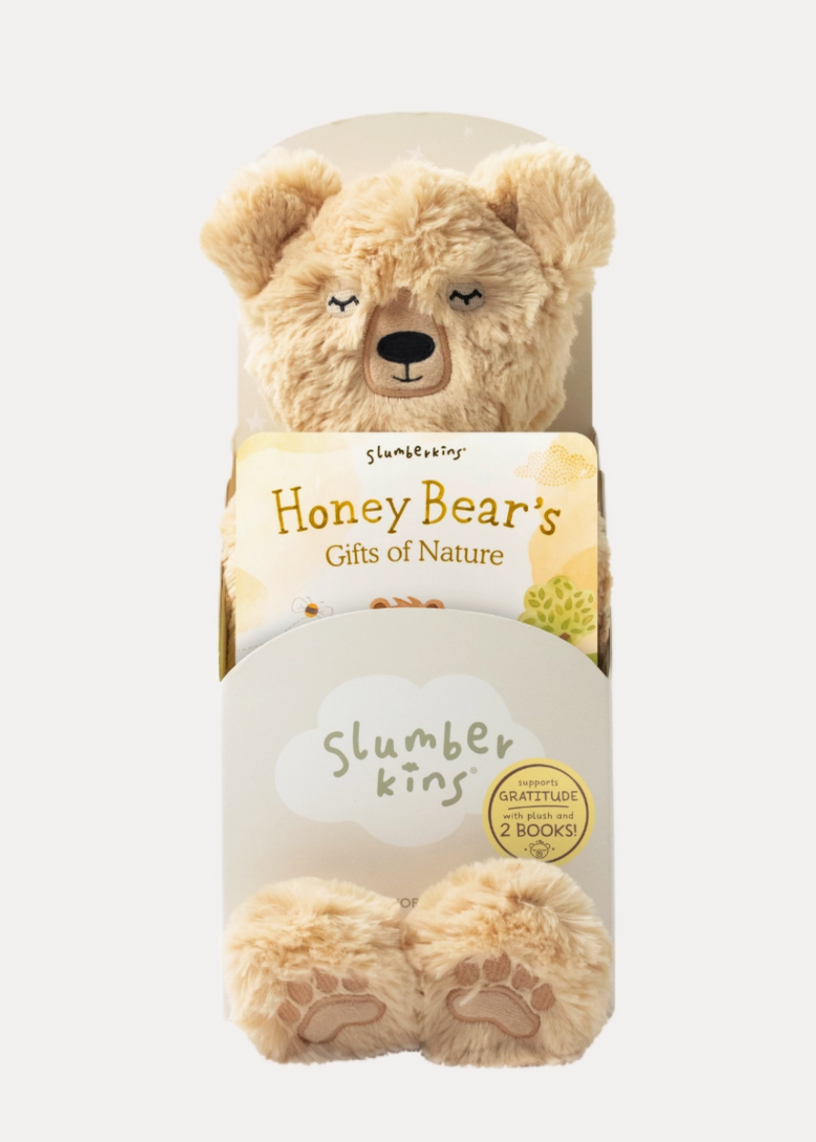 Slumberkins Honey Bear's Gratitude Plush Set - with 2 Books!