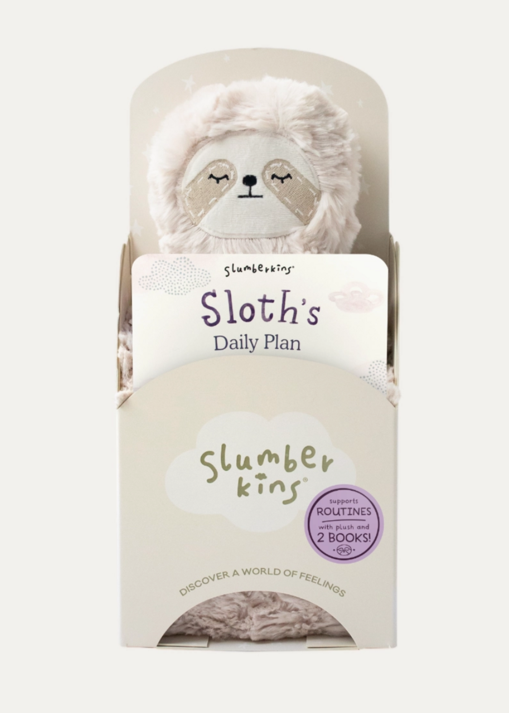 Slumberkins Sloth's Routines Plush Snuggler Set - with 2 Books!