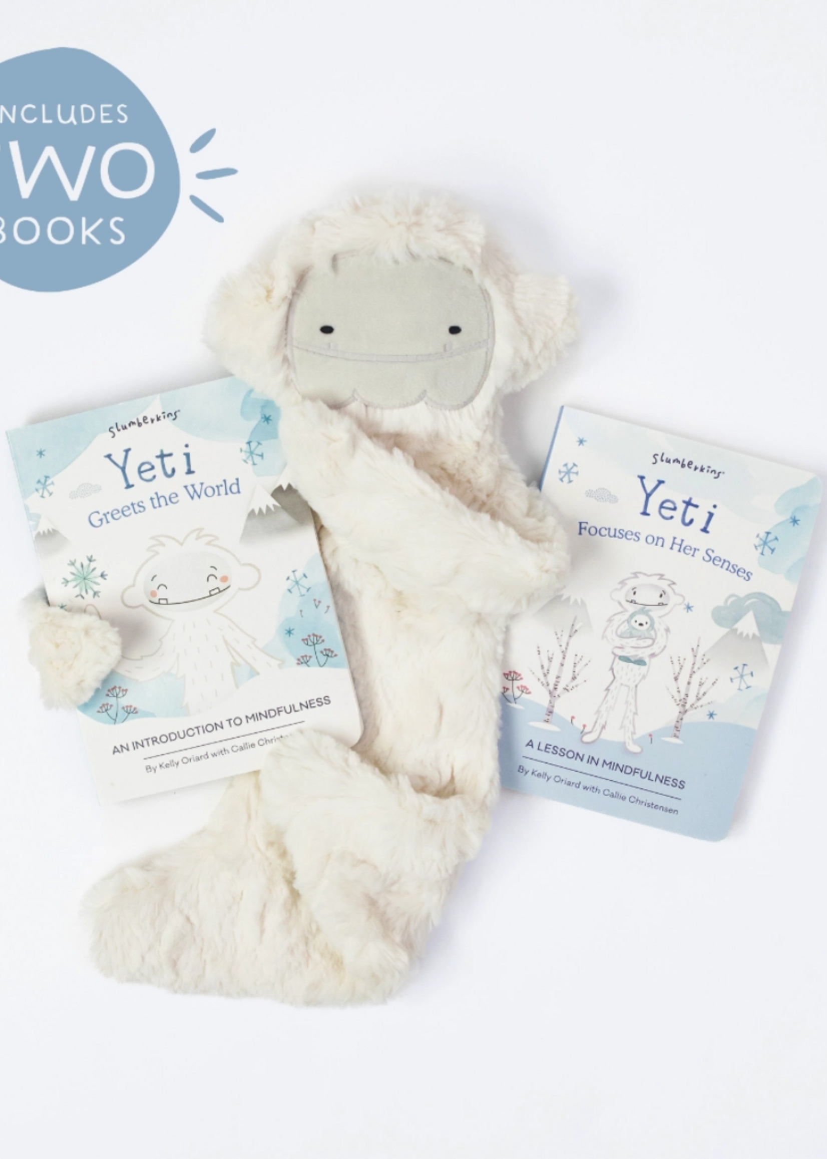 Slumberkins Yeti's Mindfulness Snuggler Set - with 2 Books!