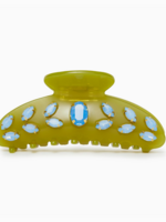 Lele Sadoughi Avocado Large Crystal Claw Clip