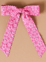 The Darling Effect Flower Scallop Hair Bow-Hot Pink