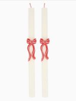 Meri Meri Red Stripy Bow Table Candles