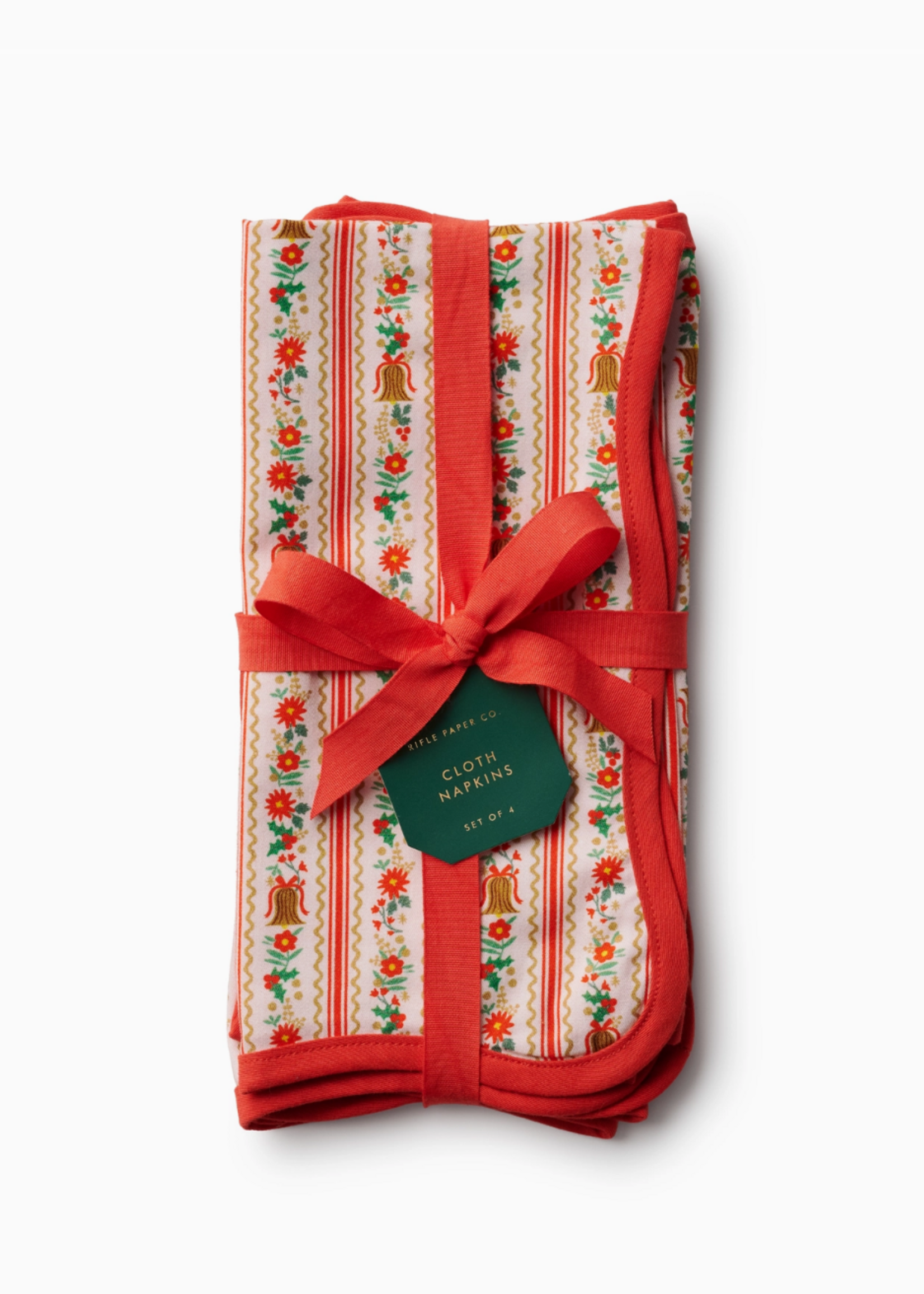 Rifle Paper Co. Holly Jolly Cotton Napkins, Set of 4