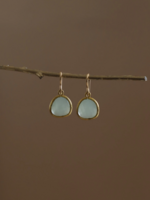 Katie Waltman Medium Alice Blue Bezel Earrings  GOLD