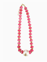 Gemelli Aylani Hot Pink Beaded Pearl Necklace