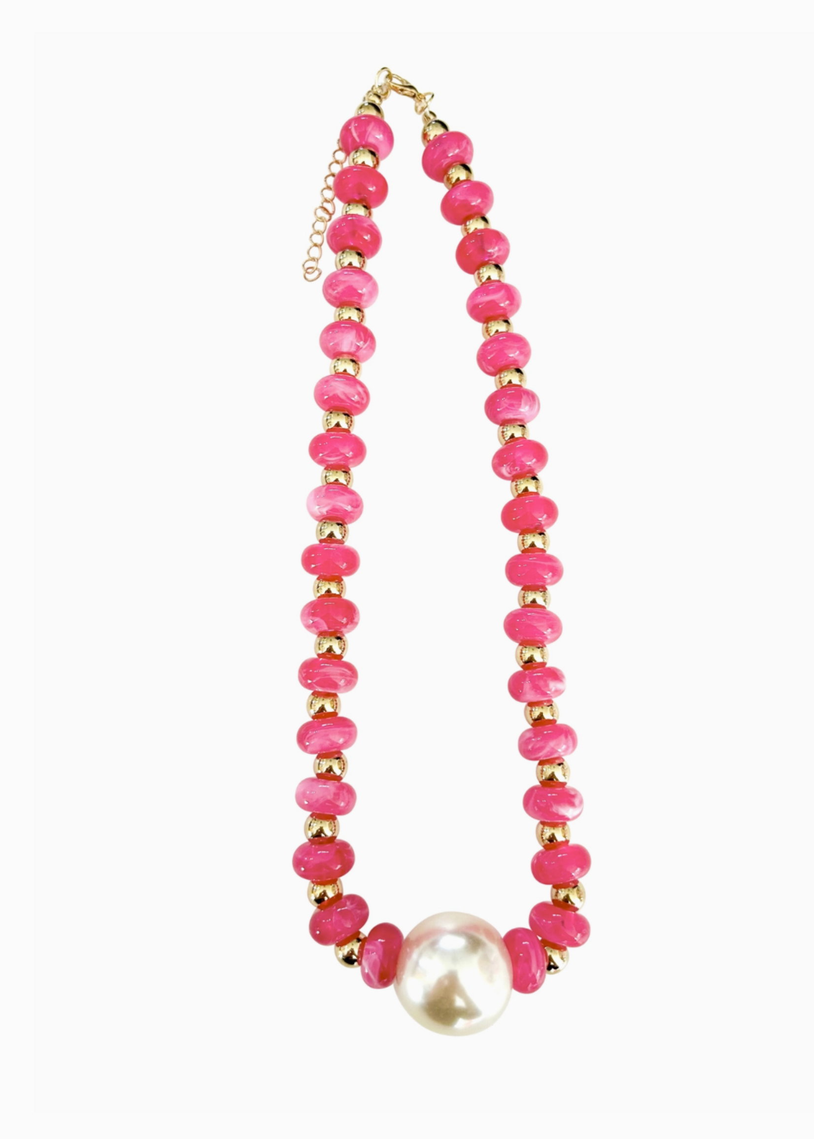 Gemelli Aylani Hot Pink Beaded Pearl Necklace