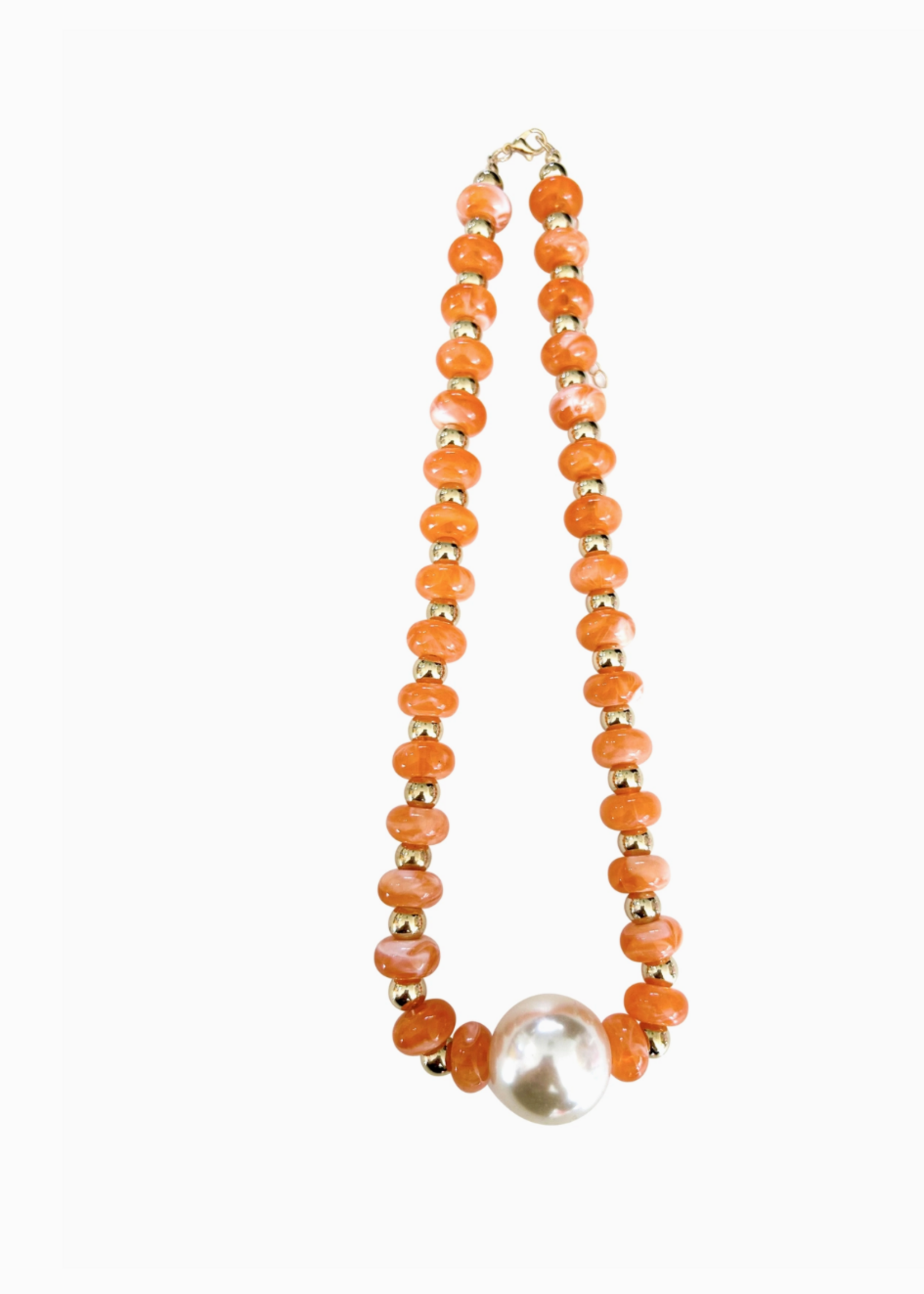 Gemelli Aylani Orange Beaded Pearl Necklace
