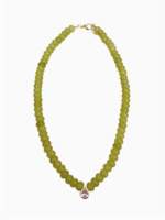 Gemelli Dori Cz Teardrop Beaded Necklace- Green
