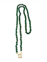 Gemelli Landry Stone Necklace - Dark Green Agate