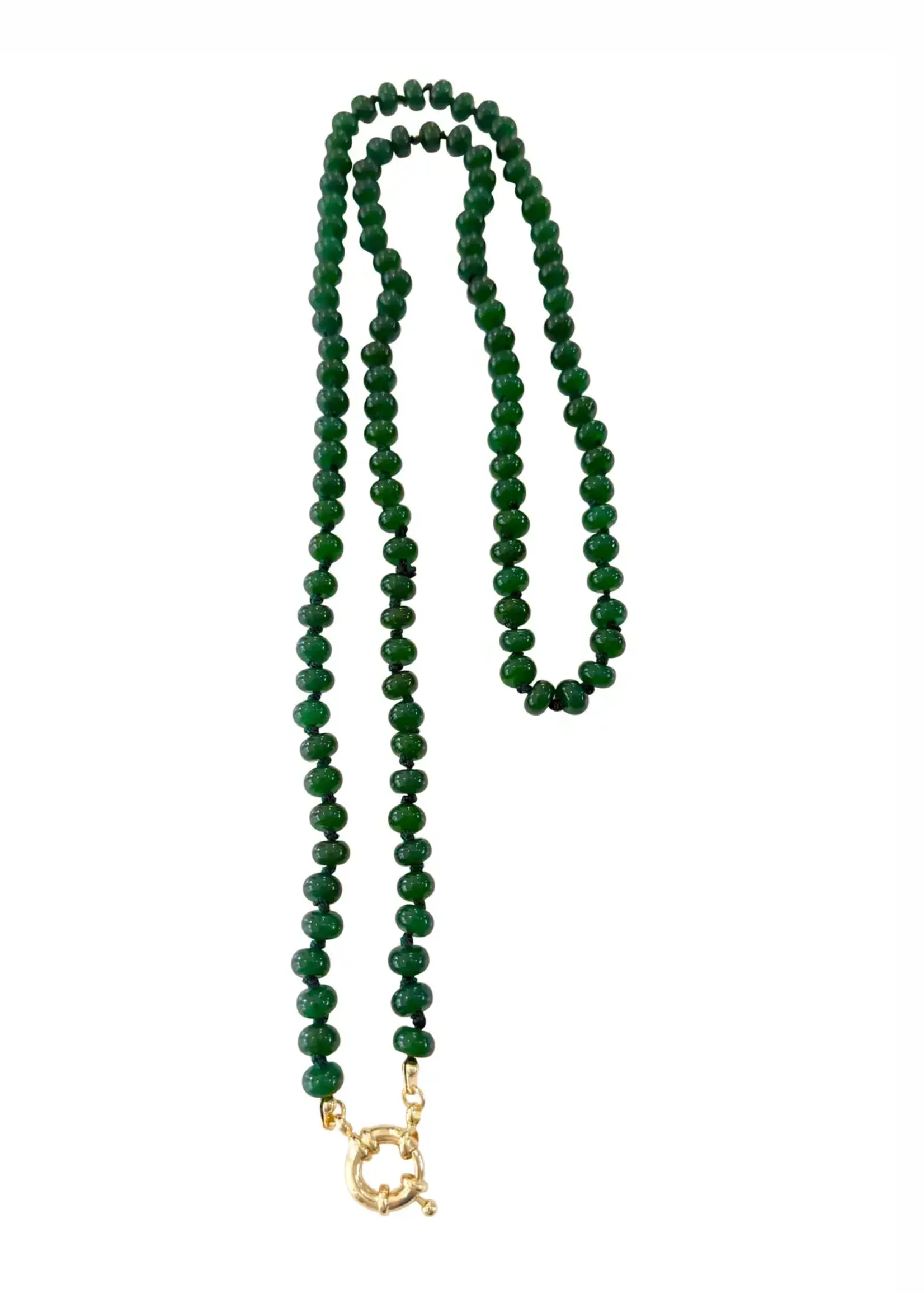 Gemelli Landry Stone Necklace - Dark Green Agate