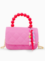 Tiny Treats and ZOMI GEMS Pearl Handle Message Charm Handbag-Hot PInk