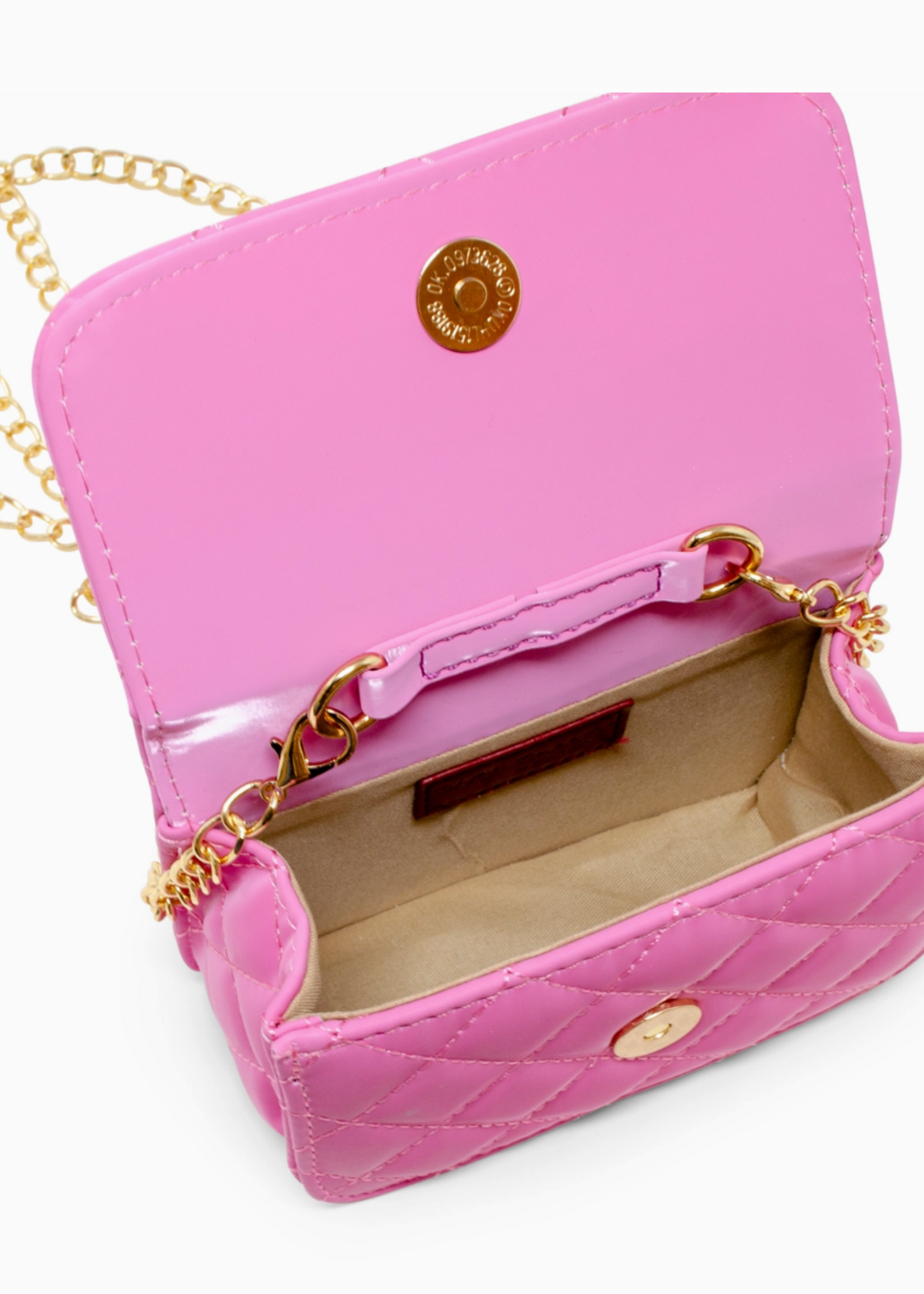 Tiny Treats and ZOMI GEMS Pearl Handle Message Charm Handbag-Hot PInk