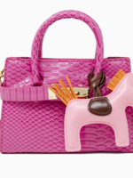 Tiny Treats and ZOMI GEMS Crocodile Pony Handbag -Hot Pink