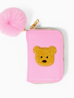 Tiny Treats and ZOMI GEMS Teddy Pom Pom Zip Wallet-Pink