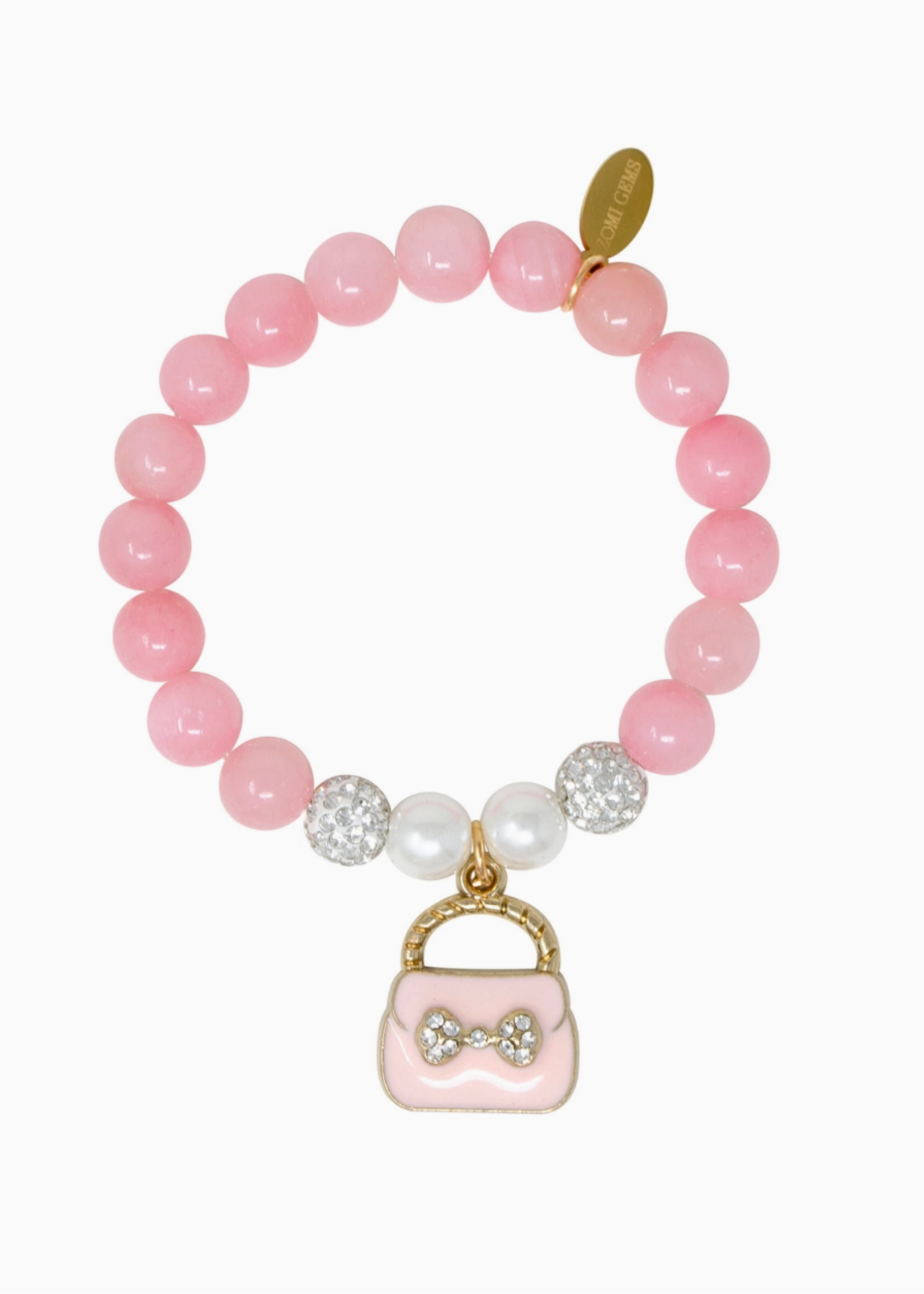 Tiny Treats and ZOMI GEMS Fancy Pink Hearts Bracelet