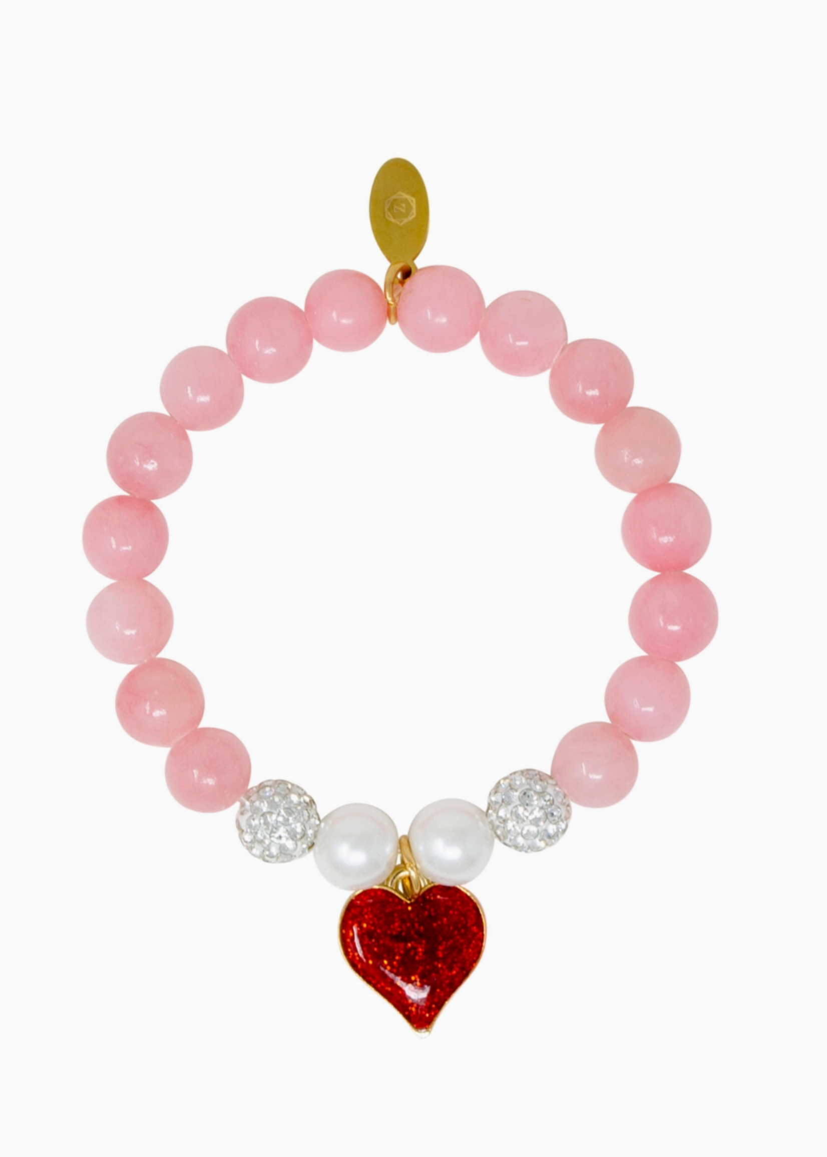 Tiny Treats and ZOMI GEMS Fancy Pink Hearts Bracelet