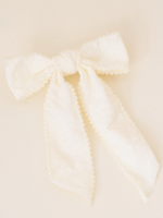 The Darling Effect Pearl Hair Bow- Cream