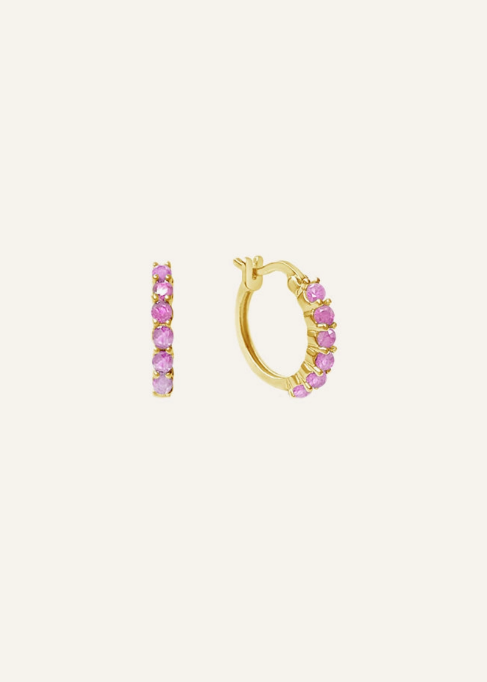 Sierra Winter Jewlery Karma Hoop Earrings - Pink Sapphire
