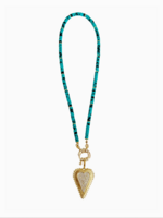 Gemelli Wendy Turquoise Beaded Necklace with Heart Charm