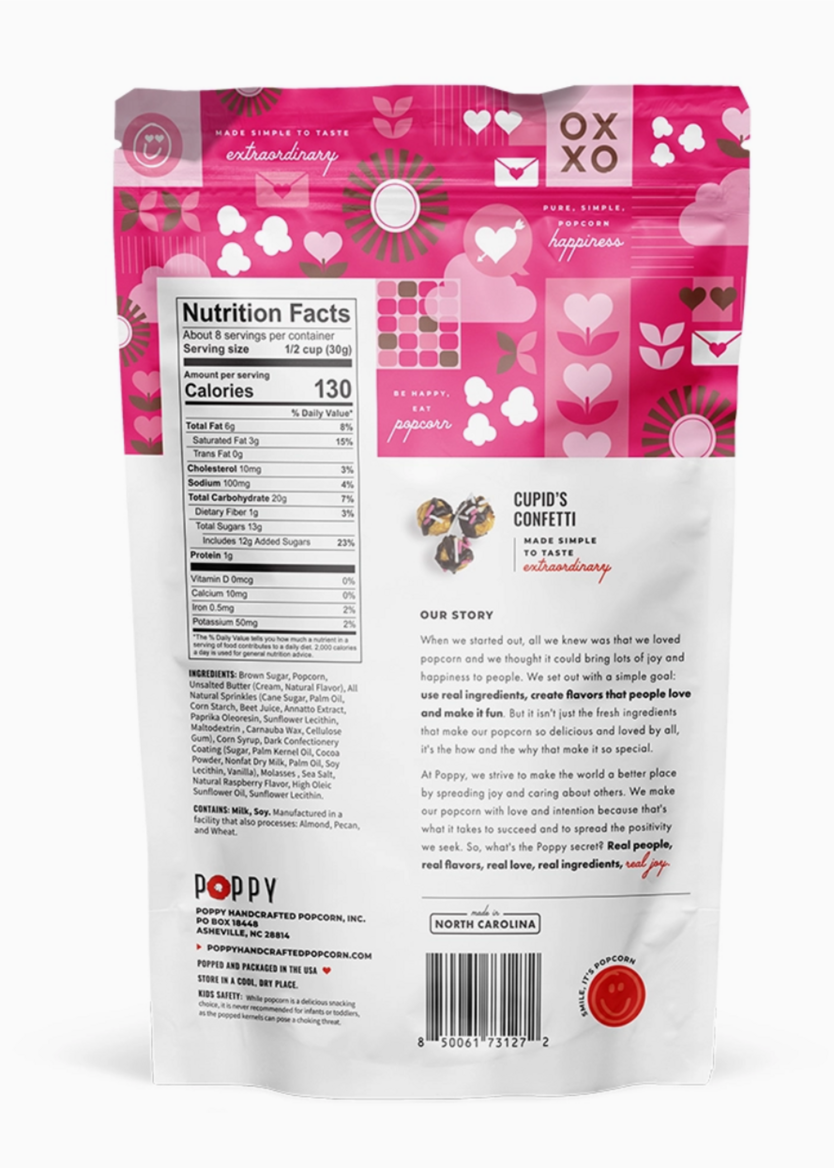 Poppy Handcrafted Popcorn Cupids Confetti Popcorn