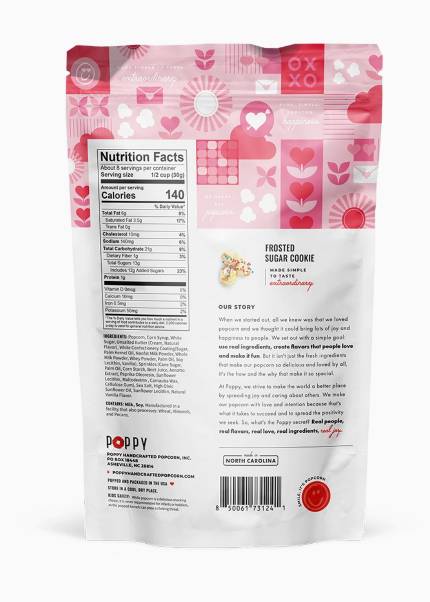 Poppy Handcrafted Popcorn Frosted Sugar Cookie Popcorn