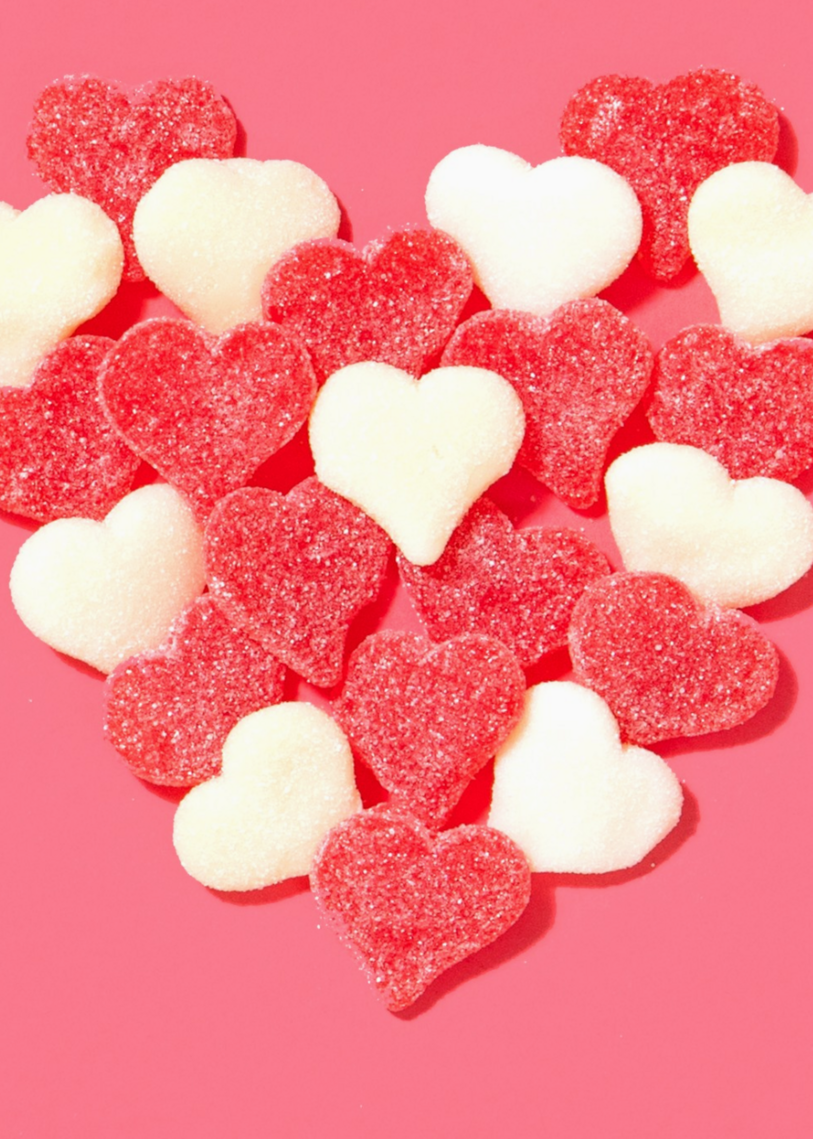 Hammond's Candy Red & White Hearts Candy - 7 oz Resealable Bag