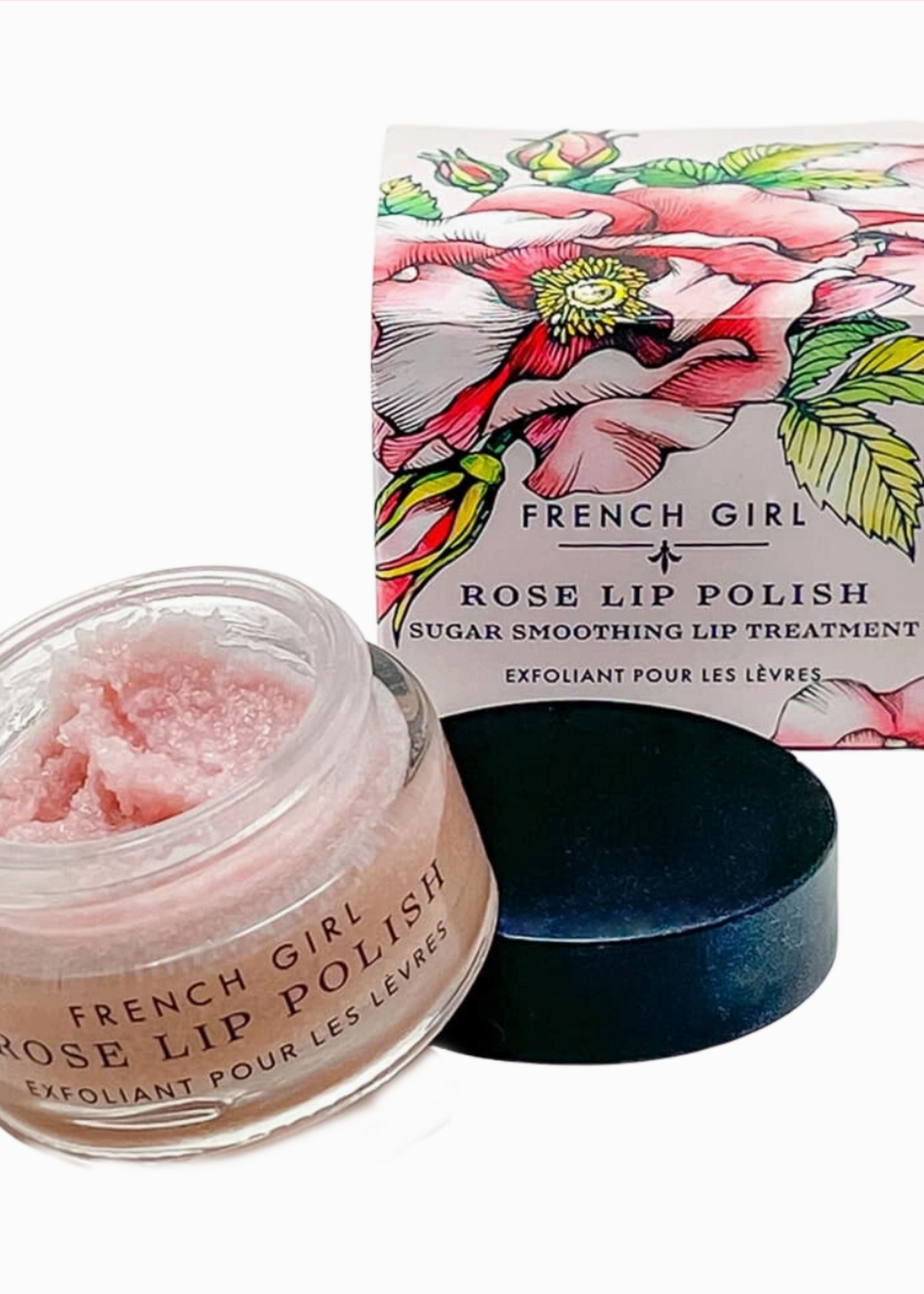 French Girl Organic Hydrating Rose Lip Polish & Scrub - 1 oz