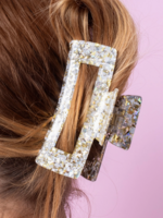 Taylor Elliott Claw Hair Clip - Pearl + Gold Confetti