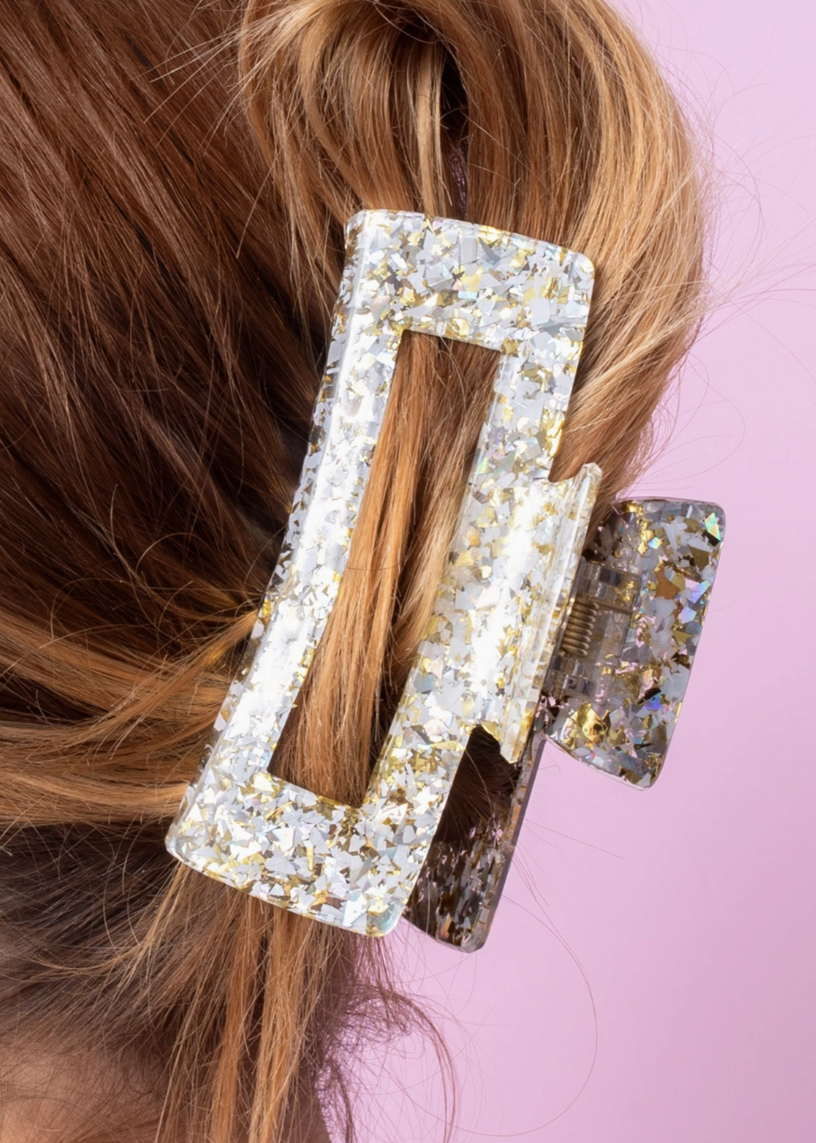 Taylor Elliott Claw Hair Clip - Pearl + Gold Confetti