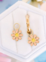 Pierced Peach Daisy Charms