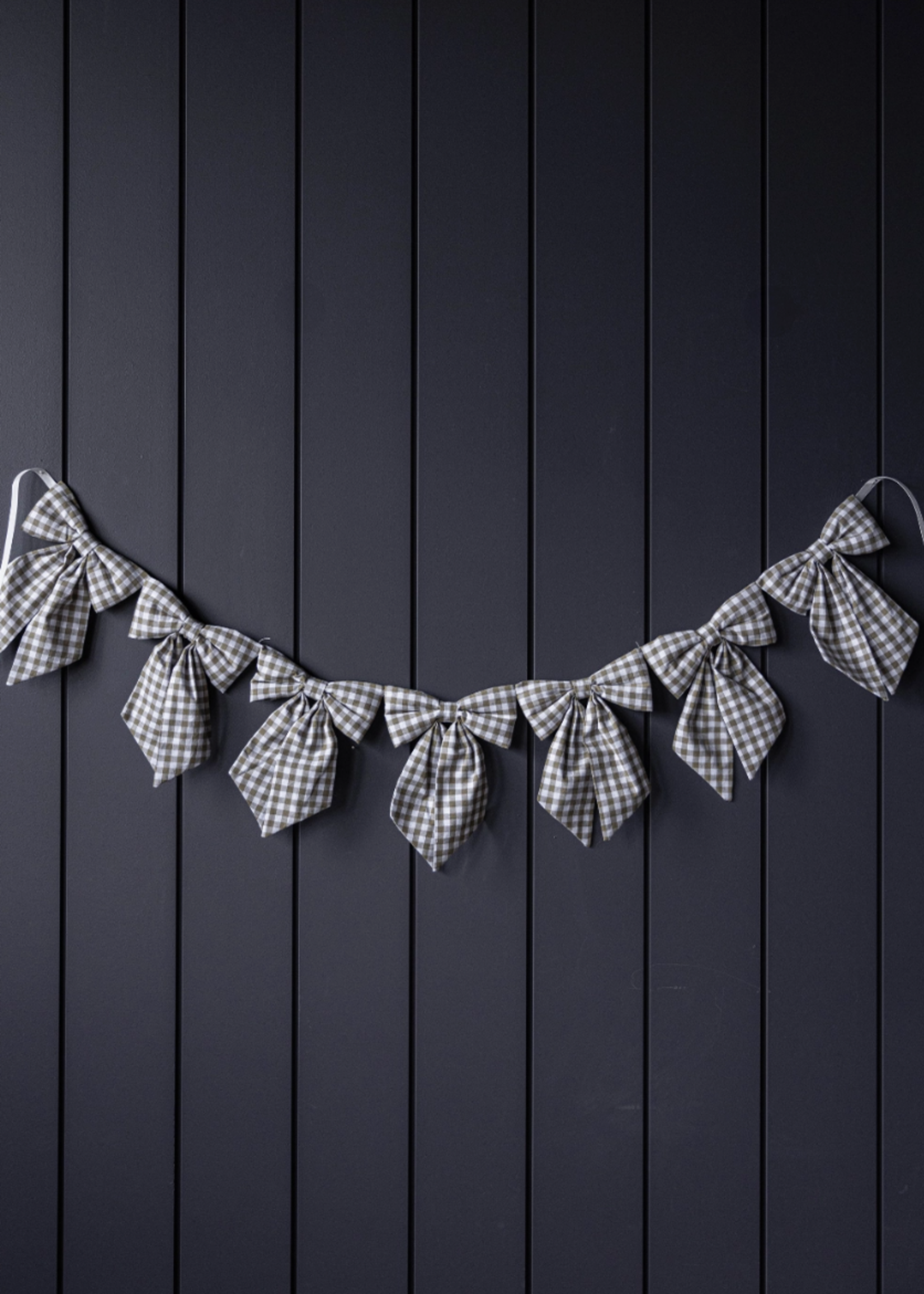 Luxe B Co Bow Garland Gingham Green Fabric