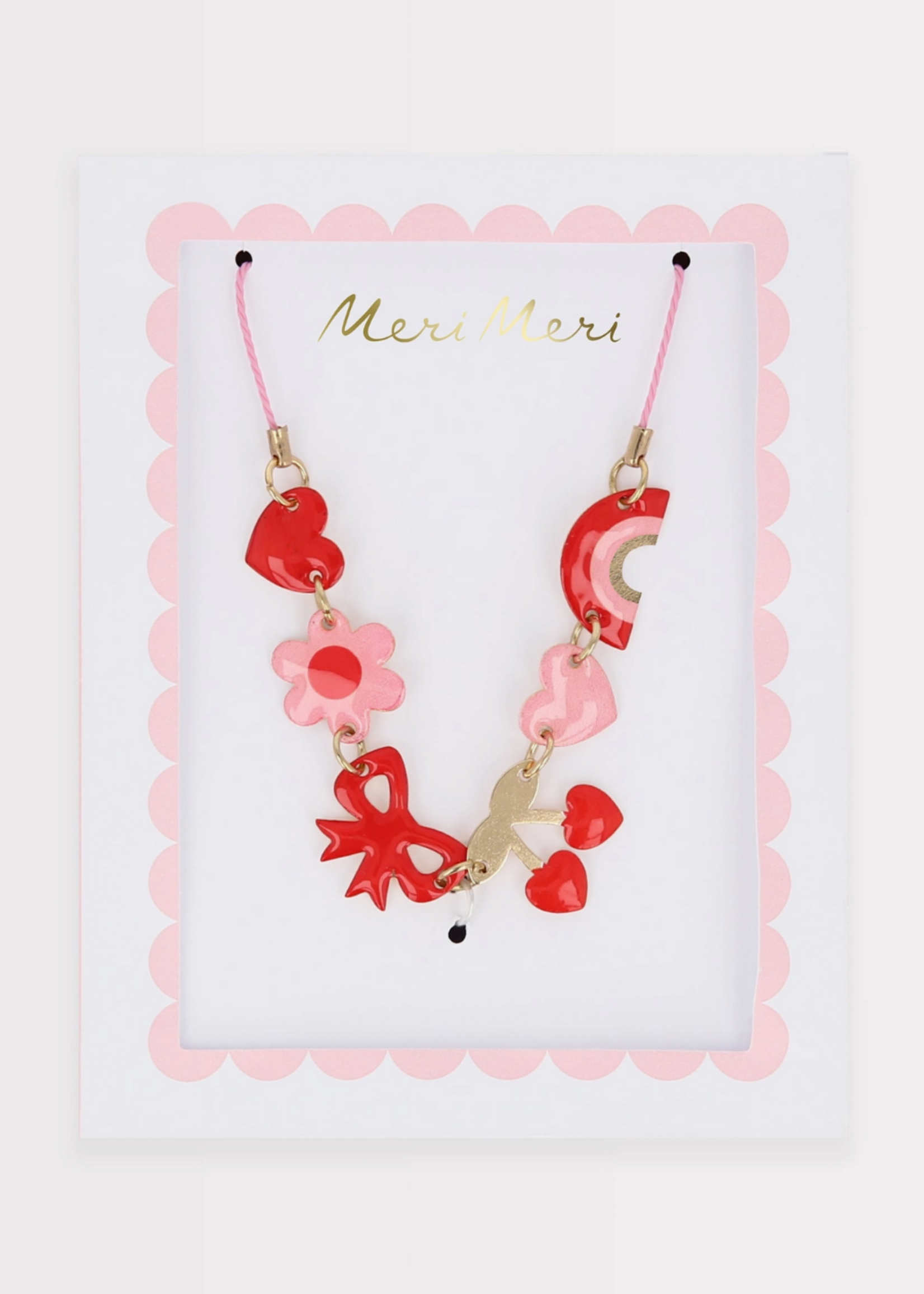 Meri Meri Hearts & Cherries Enamel Charm Necklace