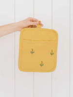 Galley and Fen Yellow Embroidered Pot Holder