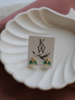 Katie Waltman Emerald Bee Studs Gold