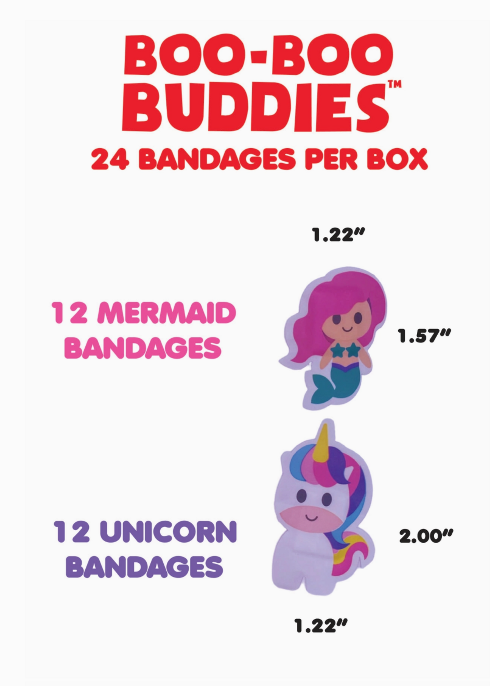 Boo Boo Buddies Mermaid and Unicorn Bandages