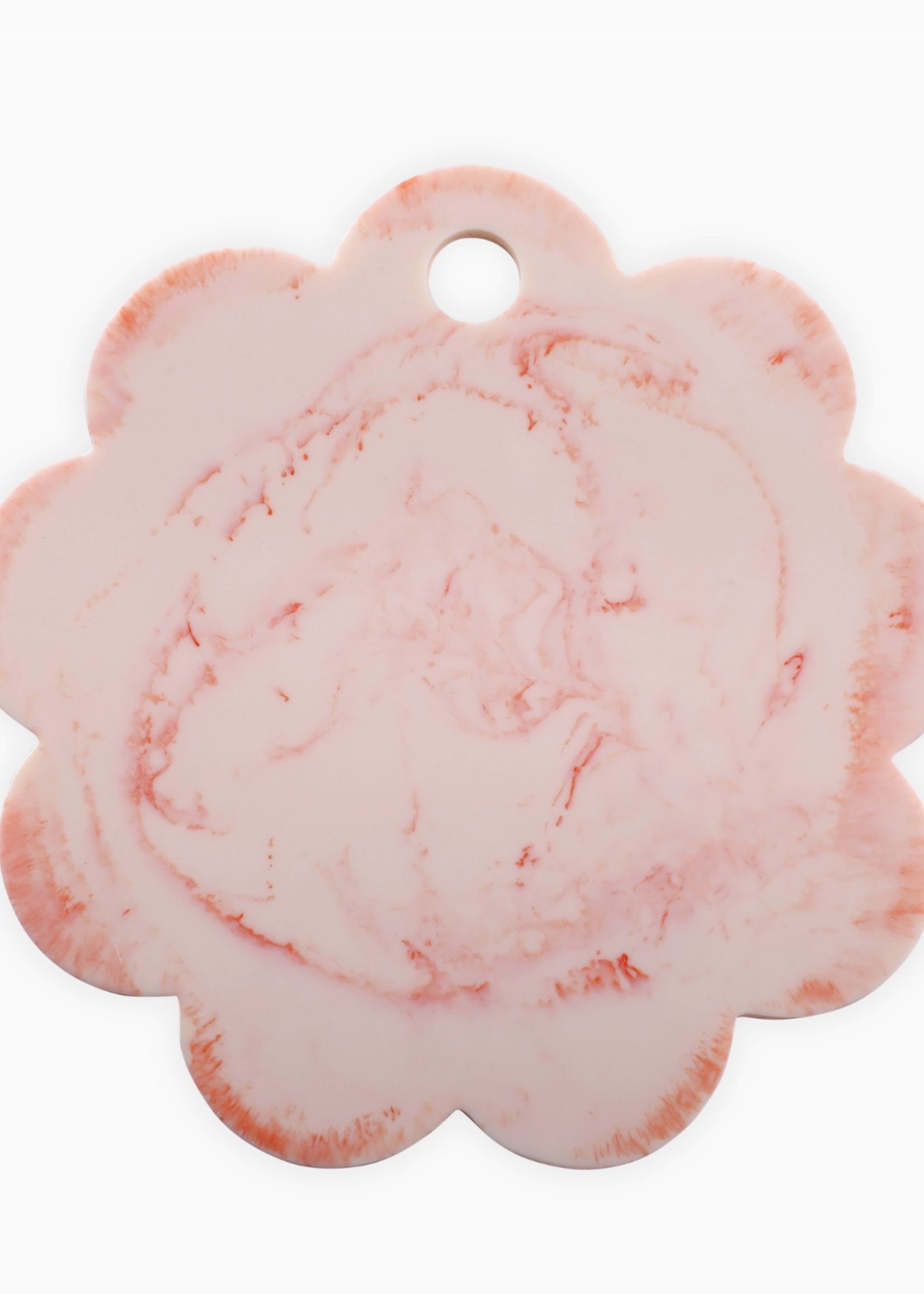 Casa Amarosa Scallop Resin Cheese Charcuterie Board Ivory Pink