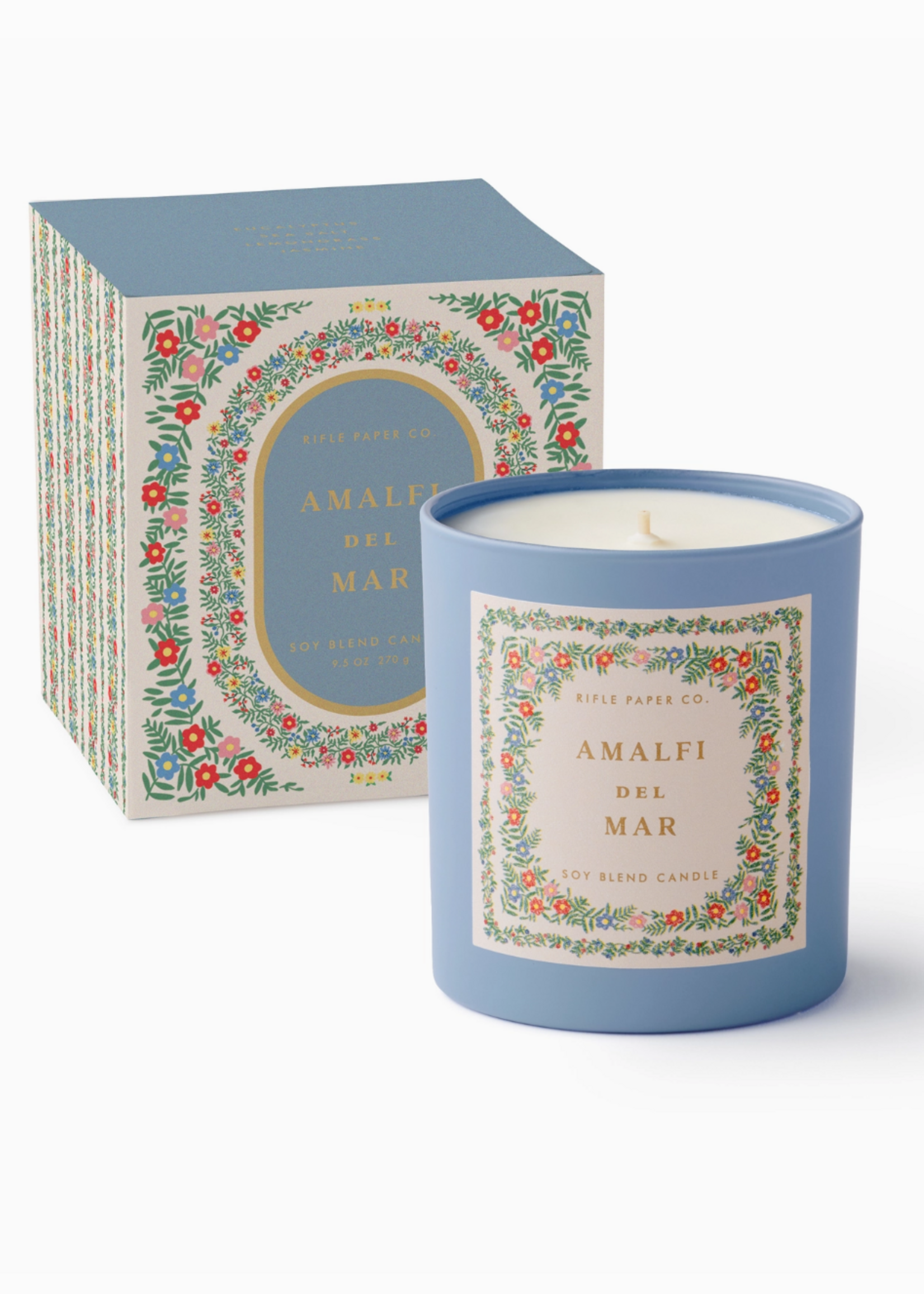 Rifle Paper Co. Rosette Amalfi Del Mar 9oz Glass Candle