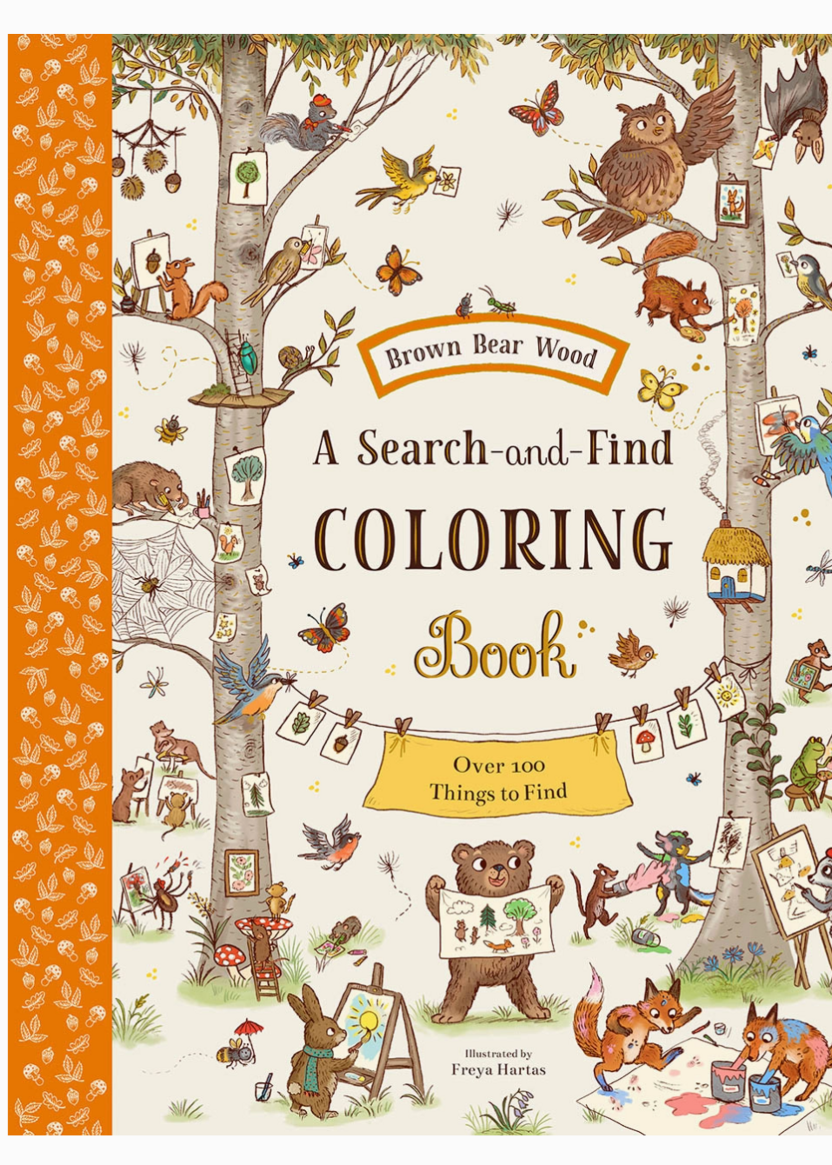 Abrams Brown Bear Wood: A Search-And-Find Coloring Book: Over 100