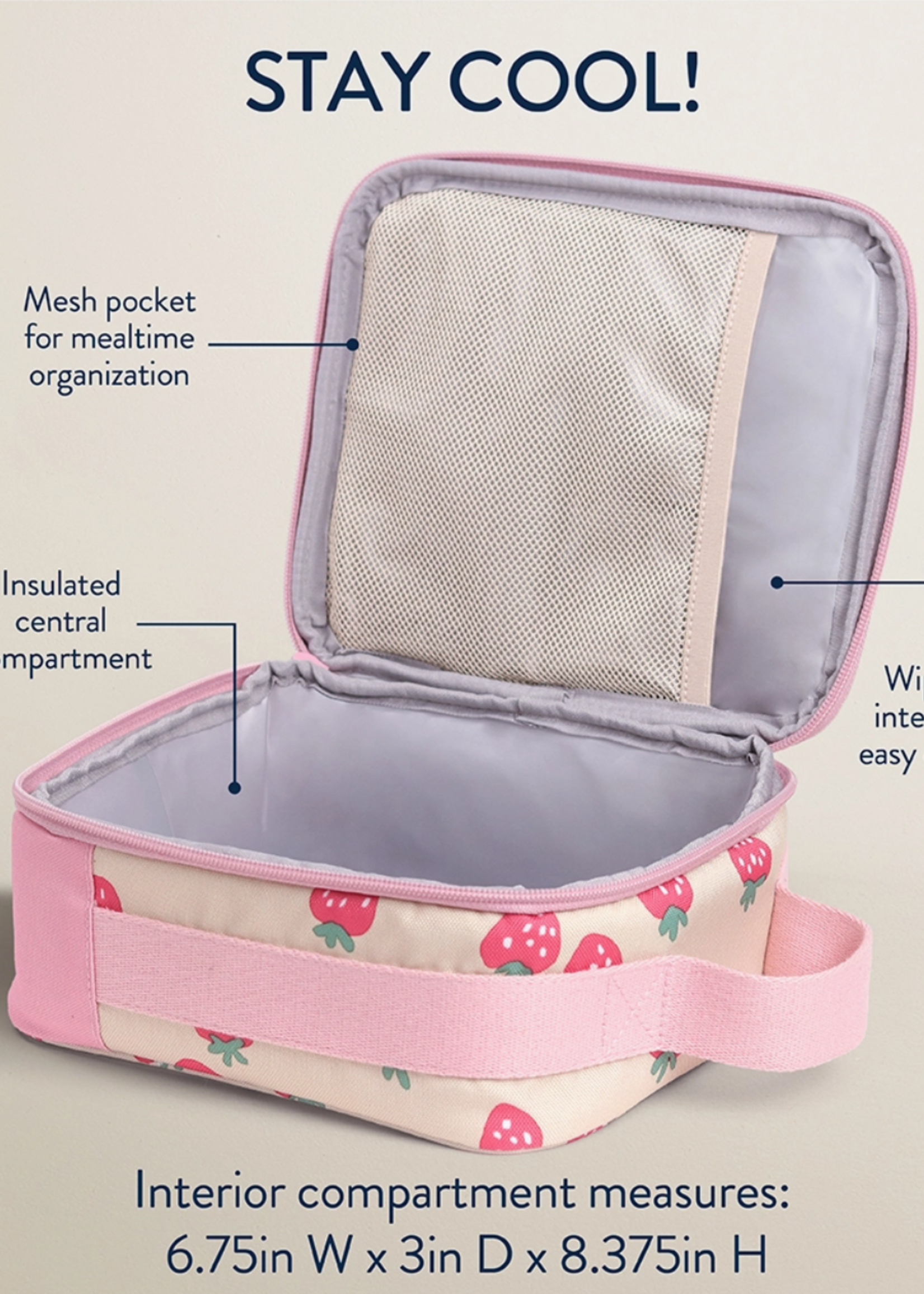 Itzy Ritzy Itzy Lunch Box-Strawberries+Cream