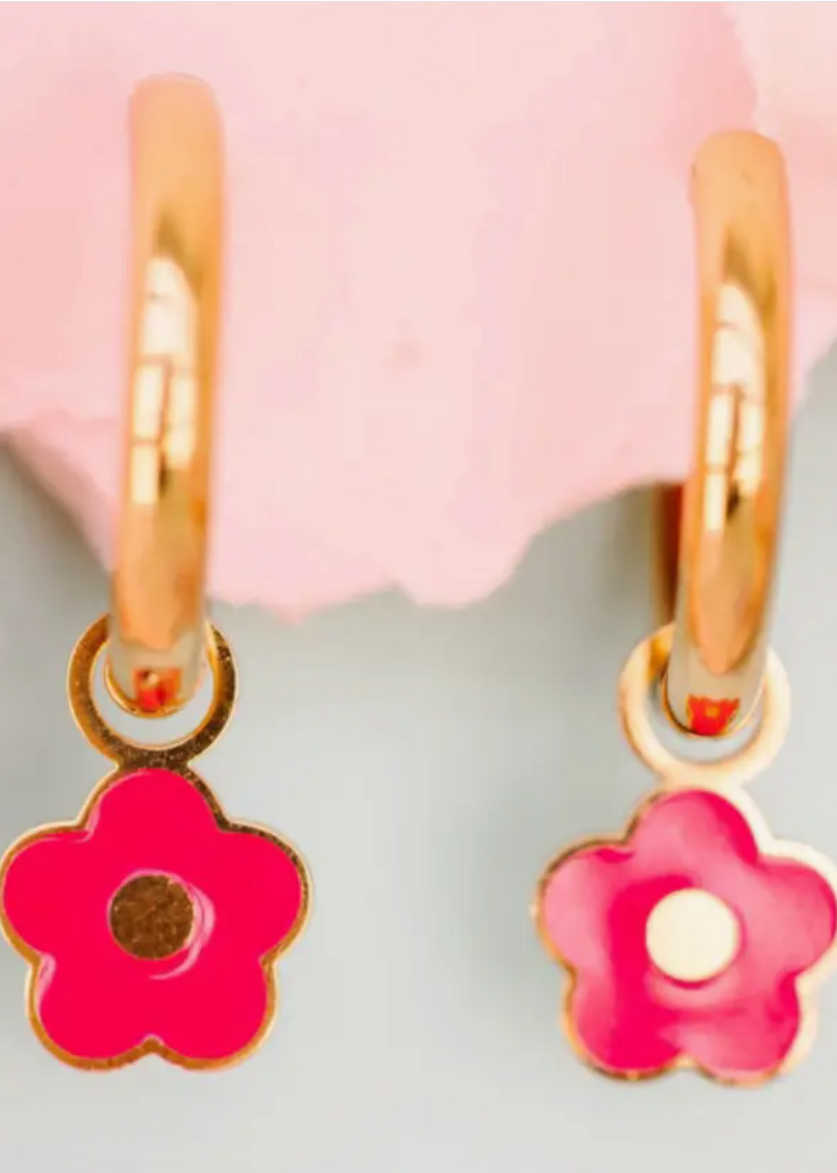 Pierced Hot Pink Flower Charms