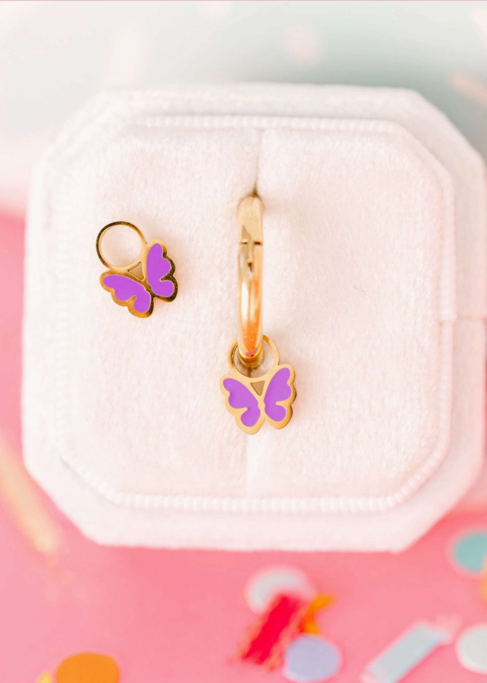 Pierced Purple Butterfly Charms