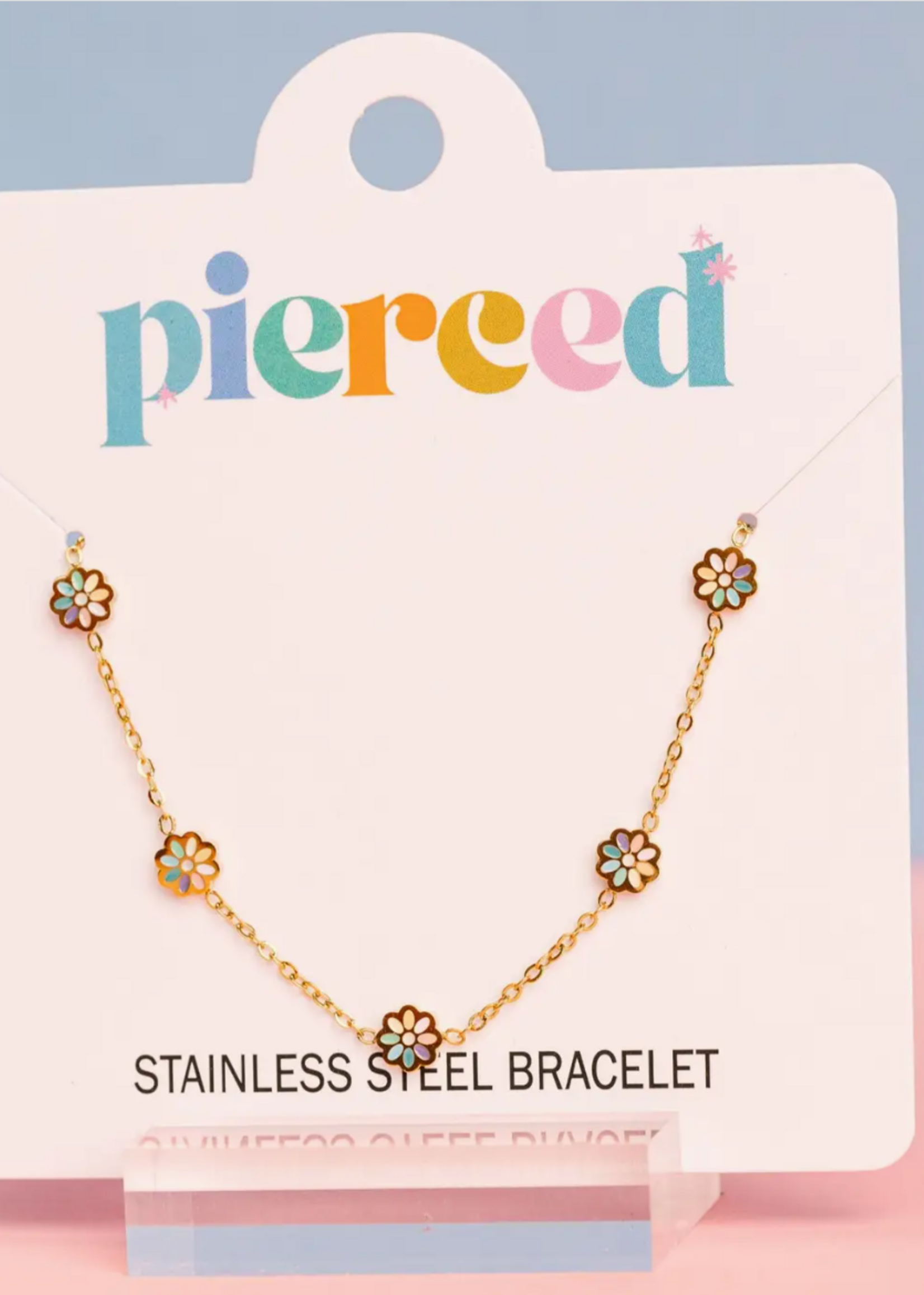 Pierced Rainbow Daisy Bracelet