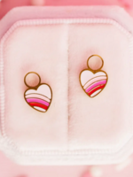 Pierced Rainbow Heart Charms