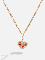 Alex and Ani Fluffy Heart Gemstone and Pearl Pendant Necklace