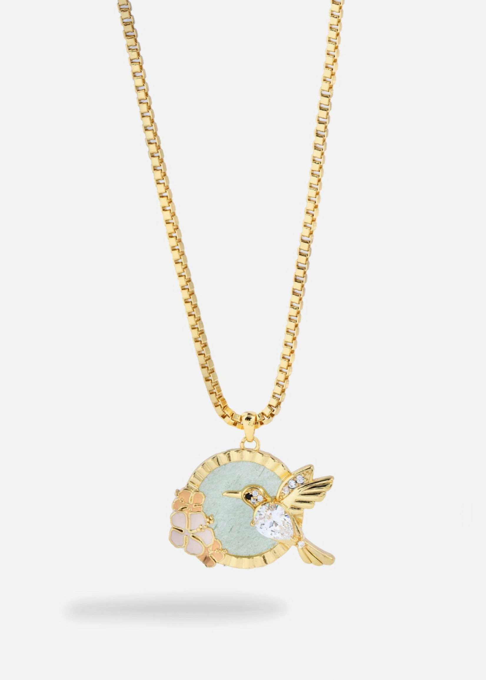 Alex and Ani Hummingbird Gemstone Pendant Necklace