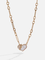 Alex and Ani Heart Mother of Pearl Toggle Necklace - Gold