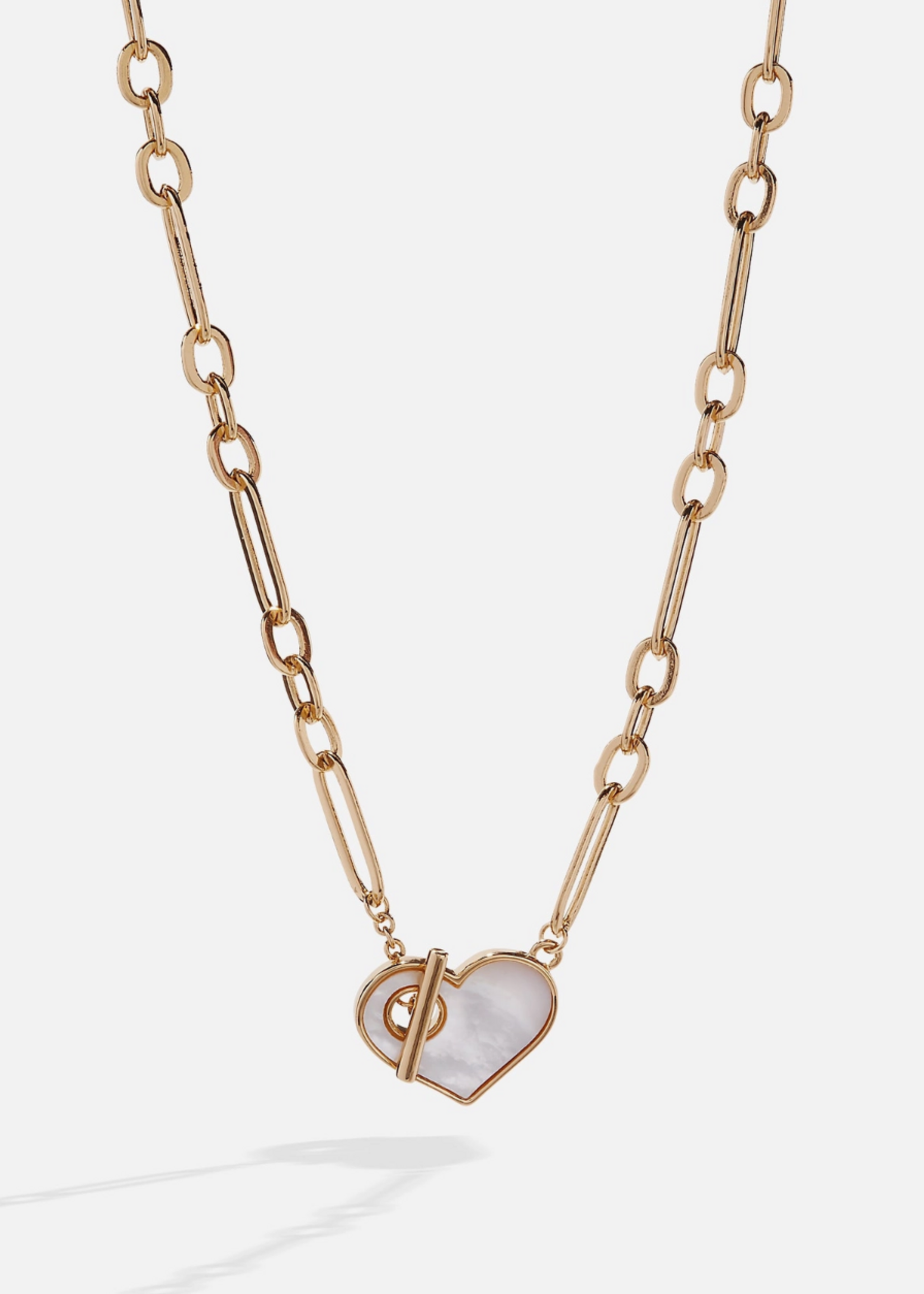 Alex and Ani Heart Mother of Pearl Toggle Necklace - Gold