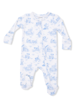 Angel Dear Puppy Toile Blue - 2 Way Zipper Footie